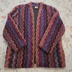 Vintage 80s 90s Graff Californiawear Textured Knit Blazer Jacket Size 14